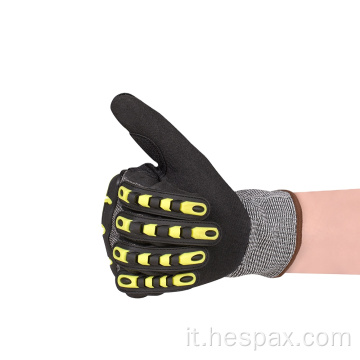 Touch screen hespax guanti resistenti al taglio di nitrile sabbioso